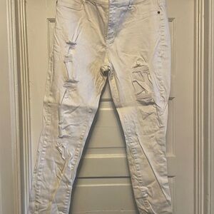 Distressed White Women's Jeans